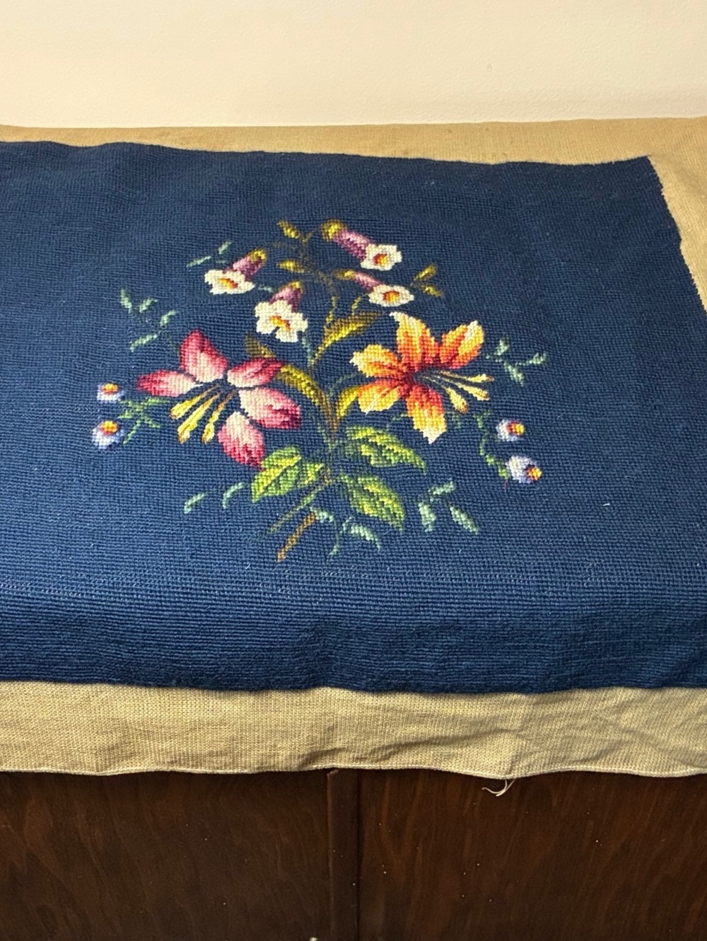 Vintage Jolles Original Completed Needlepoint Panel